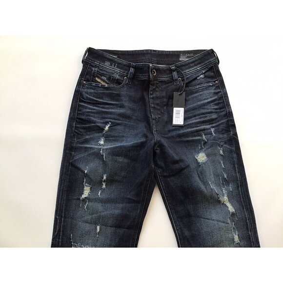 $228 Diesel Women’s Reen Regular Straight Jeans 0844T Distressed Size W-27 - Picture 4 of 11